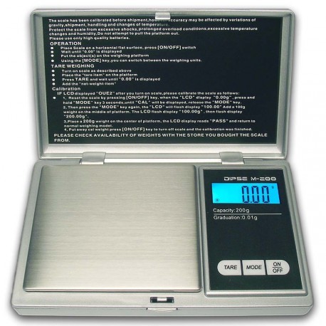 M-Serie - Digitale Taschenwaage von DIPSE 200 x 0,01g (Silber).