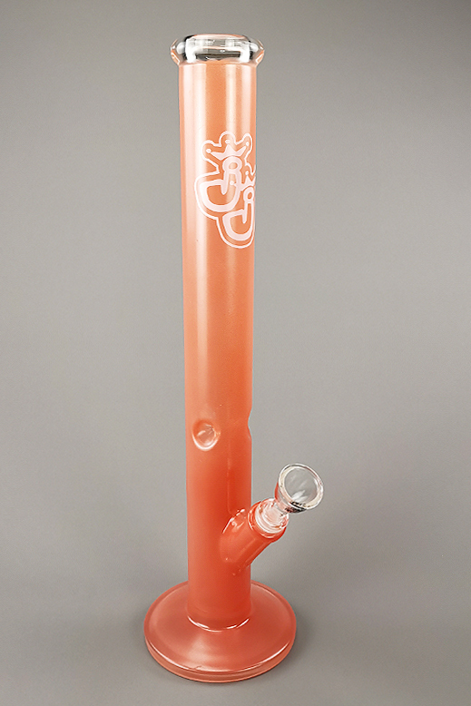 Apricot transluzent beschichtete Bong - 45cm - 5mm Glasbong Wasserpfeife Hookah Pipe Blubber