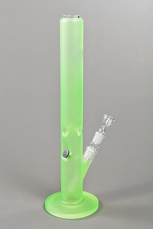 Frosted Ice Green - 45cm - 5mm Glasbong Wasserpfeife Hookah Pipe Blubber