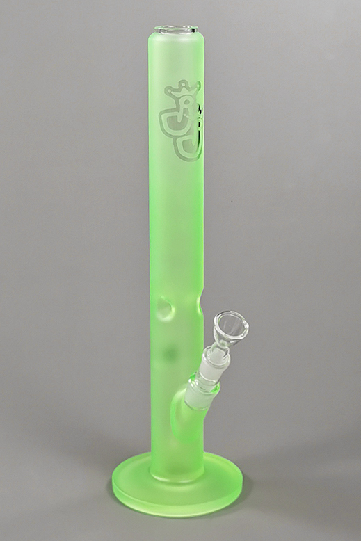 Frosted Ice Green - 45cm - 5mm Glasbong Wasserpfeife Hookah Pipe Blubber
