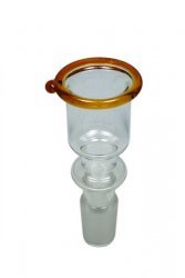 * 14er Siebkopf zylindrisch mit farbigem Rand gelb für Glasbong Wasserpfeife Hookah Pipe Blubber