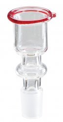* 14er Siebkopf zylindrisch mit farbigem Rand rot für Glasbong Wasserpfeife Hookah Pipe Blubber