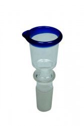 * 14er Siebkopf zylindrisch mit farbigem Rand blau für Glasbong Wasserpfeife Hookah Pipe Blubber
