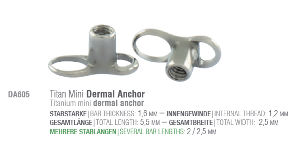 Chirurgenstahl Dermal Anchor mit Design Anker