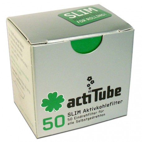 * TUNE actiTube Slim 50 Stk. 6,9mm Aktivkohlefilter Eindrehfilter Mundstück Active Pfeifenfilter