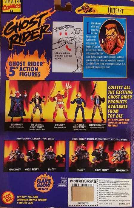 Vintage Marvel Comics BLAZES DARK CYCLE Action Figure Ghost Rider by ToyBiz 1996