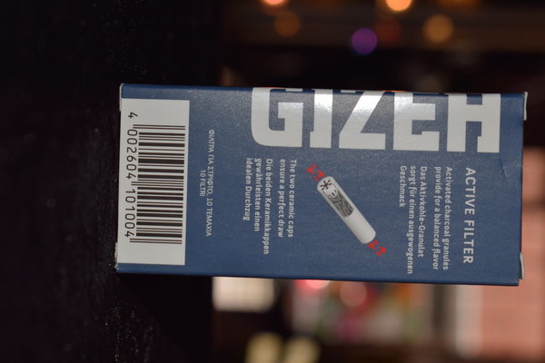GIZEH Slim 10 Stk. Aktivkohlefilter Eindrehfilter Active Pfeifenfilter