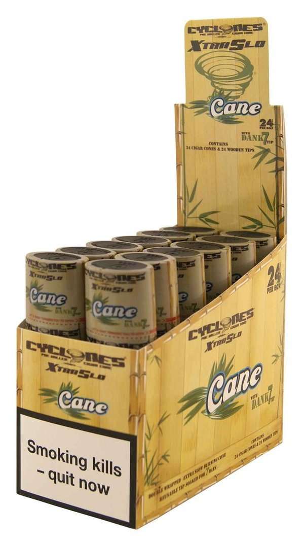 * Cyclones Tabak Cones "CANE" Vorgedreht Xtra Slo Zigarre Blunt Bluntz Joint mit DANK7 Tip