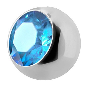 * Titankugel mit Stein light sapphire/blau 1,2/3 mm