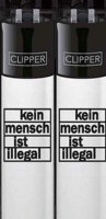 * Original Clipper "Kein Mensch ist illegal" weiß FIRE-FLOW