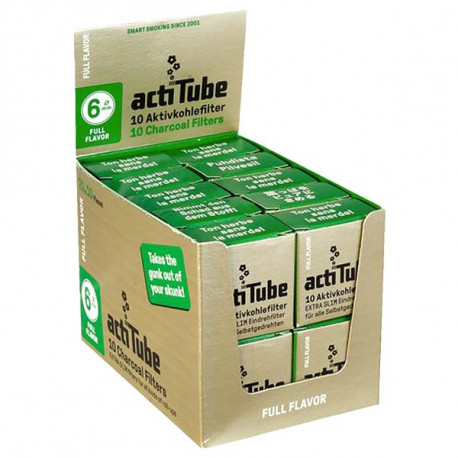 * TUNE actiTube Slim-Full Flavor 10Stk. 6mm Aktivkohlefilter Eindrehfilter Mundstück Active Pfeifen
